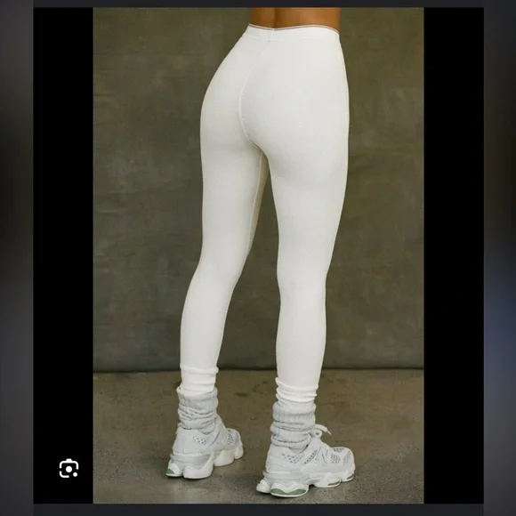 Vintage Joah Brown Cream Ribbed Leggings thermal - Picture 3 of 8